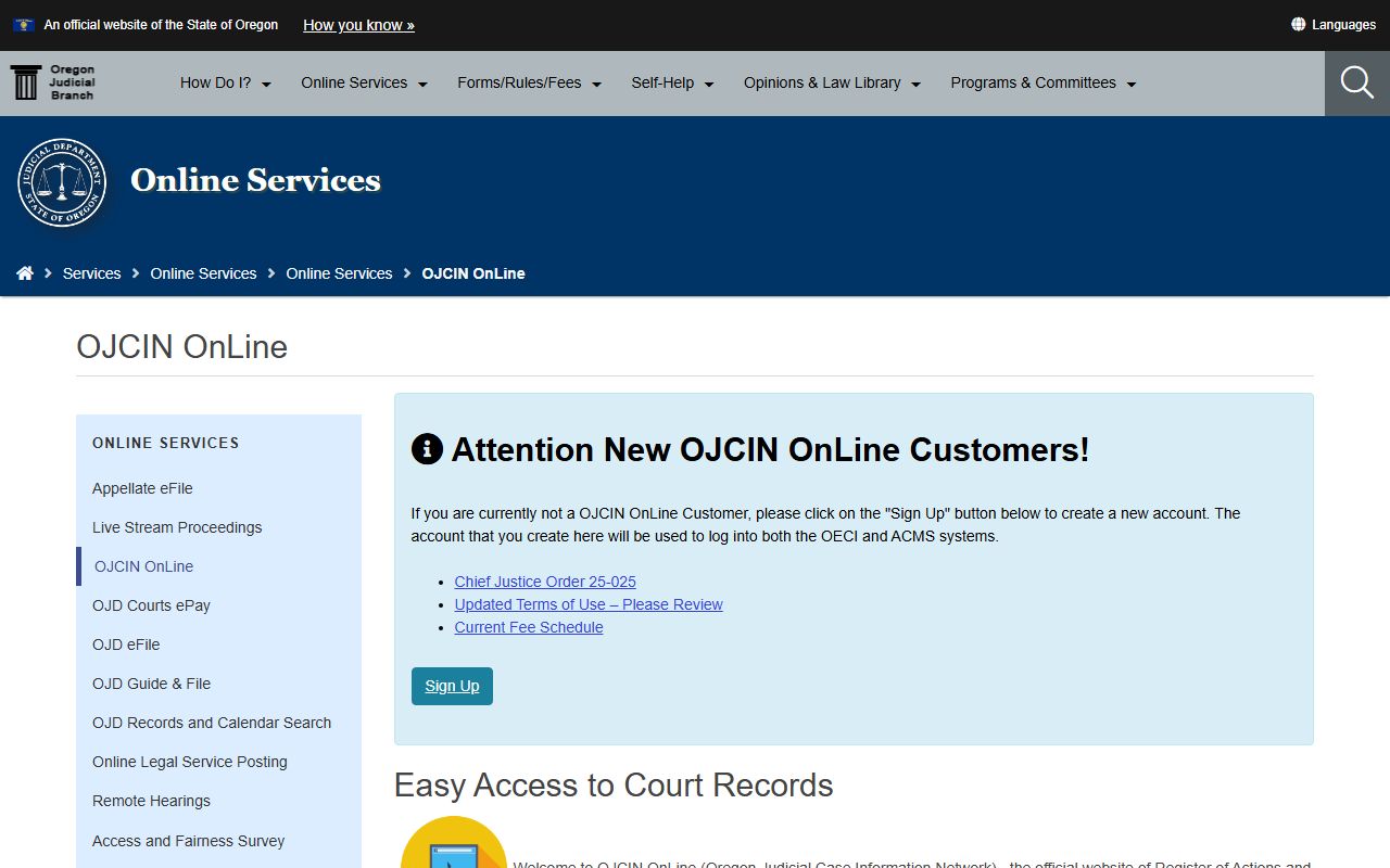 Lake County arrest records OJCIN court charge access