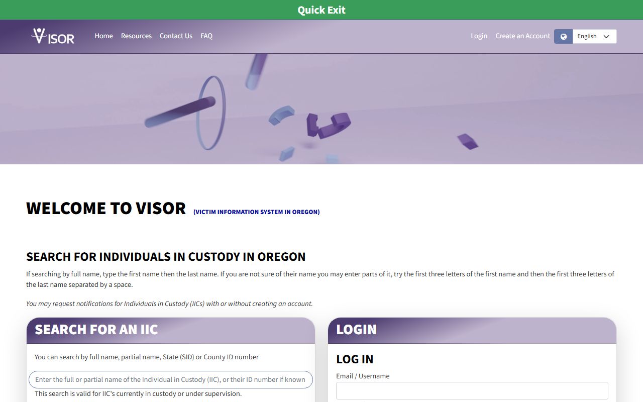 Lake County inmate search VISOR custody lookup