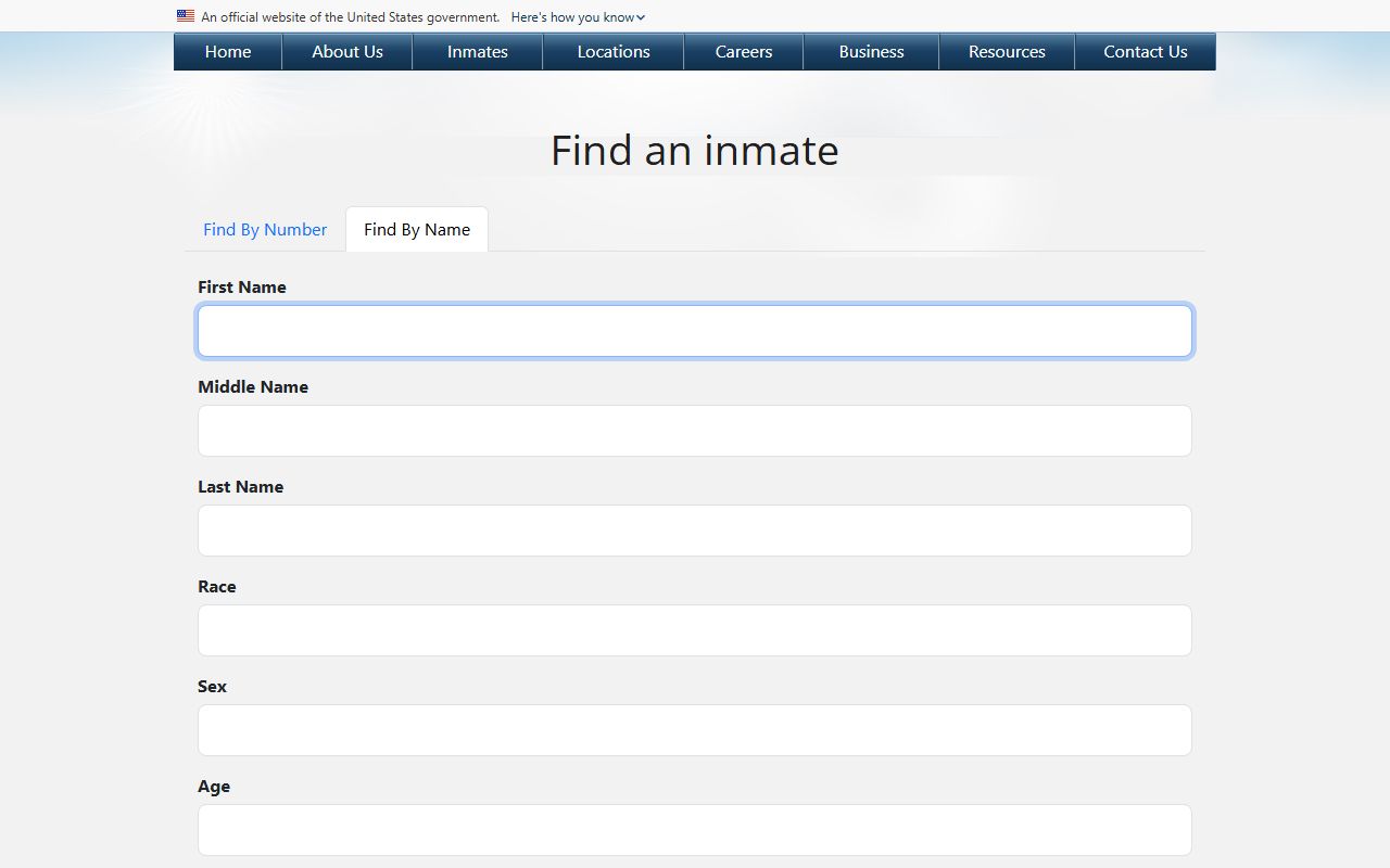 Lake County inmate search BOP inmate locator by name fields