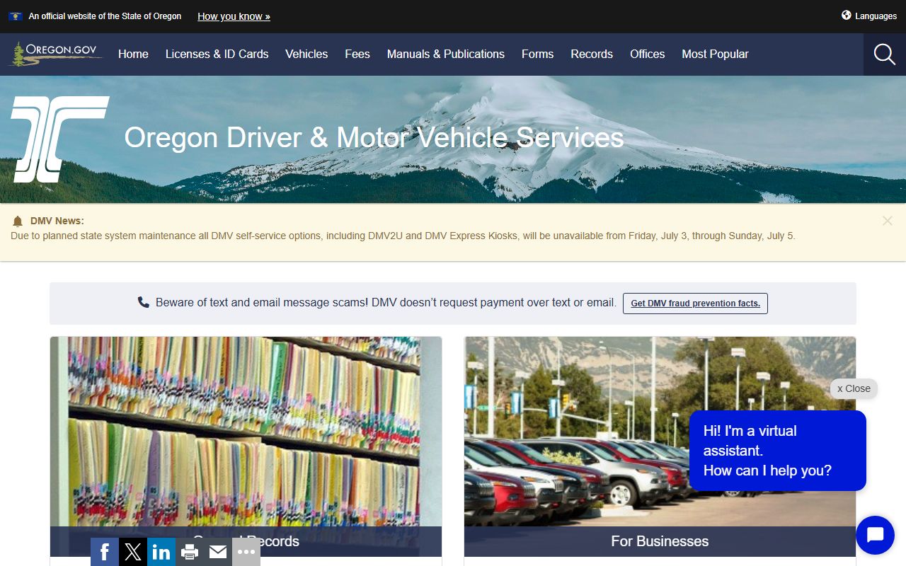 Lake County traffic court records Oregon DMV records homepage