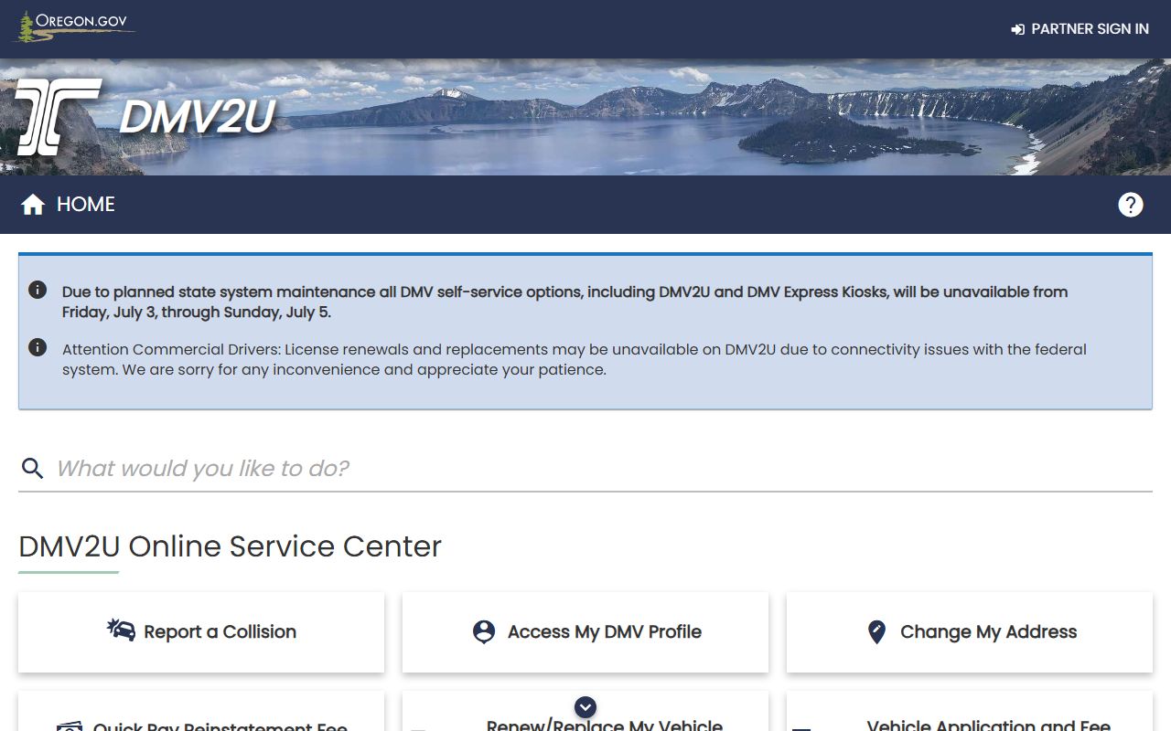 Lake County traffic court records Oregon DMV2U portal